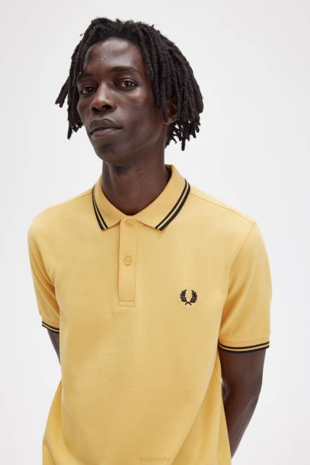 Fred Perry muškarci m3600 3 košulja N42N341 odjeća zlatni sat/mornarica