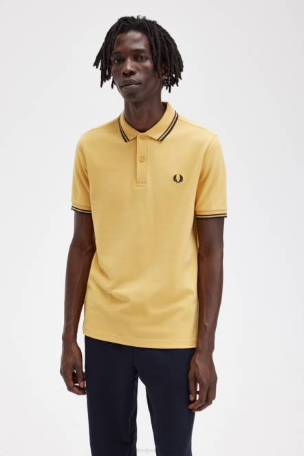 Fred Perry muškarci m3600 3 košulja N42N341 odjeća zlatni sat/mornarica