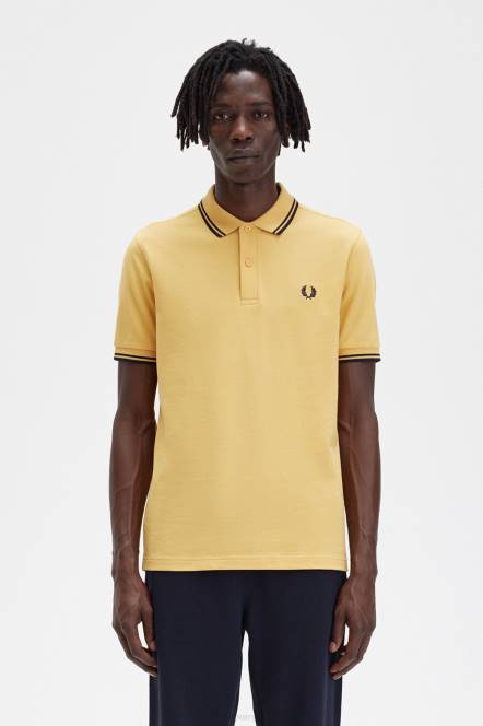 Fred Perry muškarci m3600 3 košulja N42N341 odjeća zlatni sat/mornarica