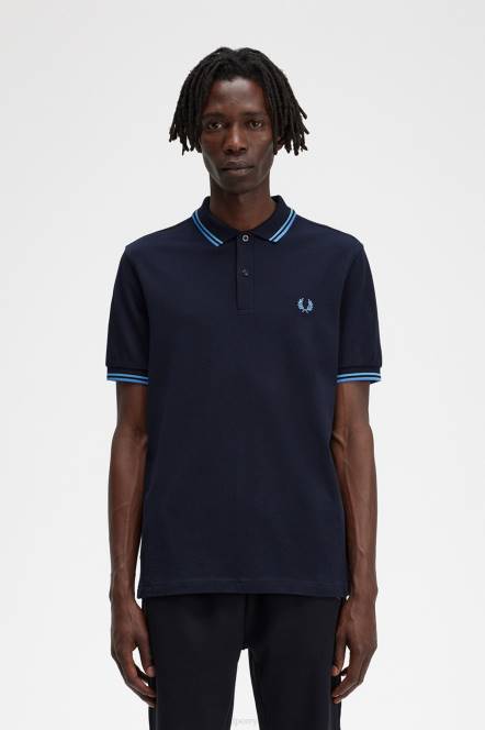 Fred Perry muškarci m3600 3 košulja N42N347 odjeća tamnoplava/nježno plava/plava sumraka