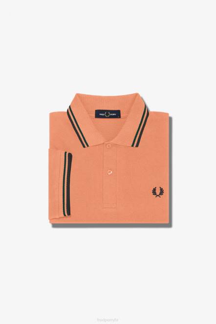 Fred Perry muškarci m3600 3 košulja N42N348 odjeća svijetlo hrđa/noćno zelena/crna