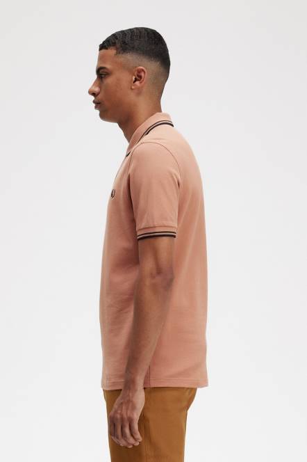 Fred Perry muškarci m3600 3 košulja N42N348 odjeća svijetlo hrđa/noćno zelena/crna