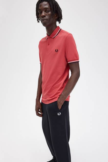 Fred Perry muškarci m3600 3 košulja N42N367 odjeća isprano crveno/snježnobijelo/crno