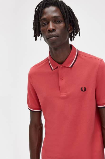 Fred Perry muškarci m3600 3 košulja N42N367 odjeća isprano crveno/snježnobijelo/crno