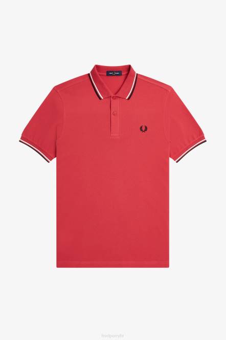 Fred Perry muškarci m3600 3 košulja N42N367 odjeća isprano crveno/snježnobijelo/crno