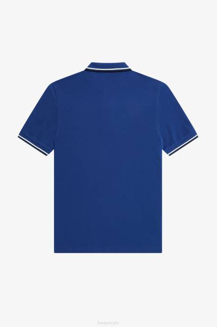 Fred Perry muškarci m3600 3 košulja N42N373 odjeća osjenčana kobalt/snježno bijela/crna