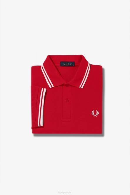 Fred Perry muškarci m3600 3 košulja N42N376 odjeća luda crvena/snježnobijela