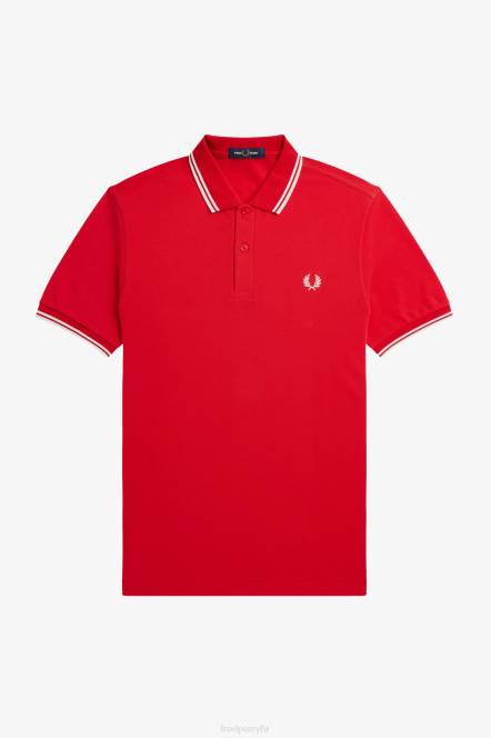 Fred Perry muškarci m3600 3 košulja N42N376 odjeća luda crvena/snježnobijela