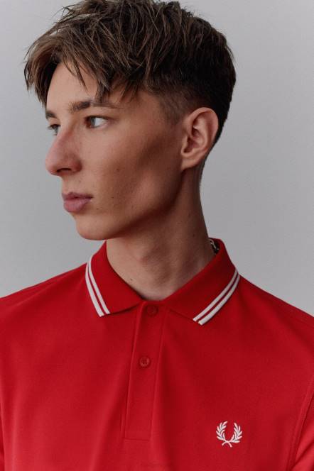 Fred Perry muškarci m3600 3 košulja N42N376 odjeća luda crvena/snježnobijela