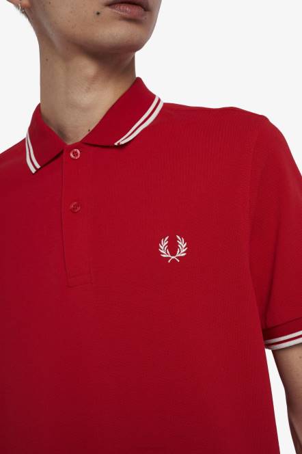Fred Perry muškarci m3600 3 košulja N42N376 odjeća luda crvena/snježnobijela
