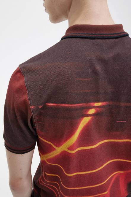 Fred Perry muškarci majica s grafičkim printom N42N272 odjeća stadion crveni