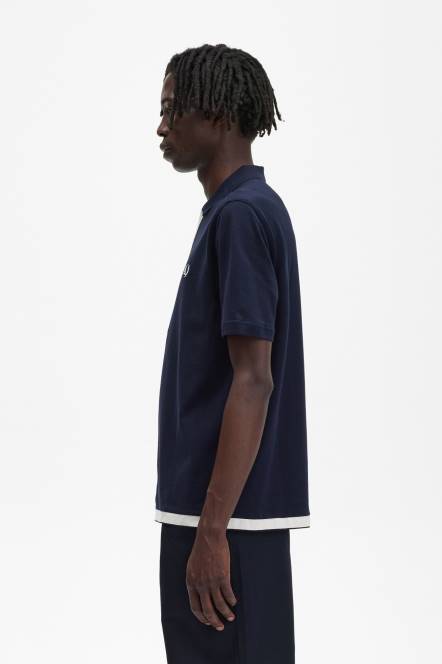 Fred Perry muškarci polo majica s detaljima trake N42N357 odjeća mornarica
