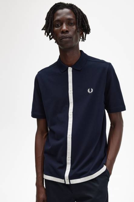 Fred Perry muškarci polo majica s detaljima trake N42N357 odjeća mornarica