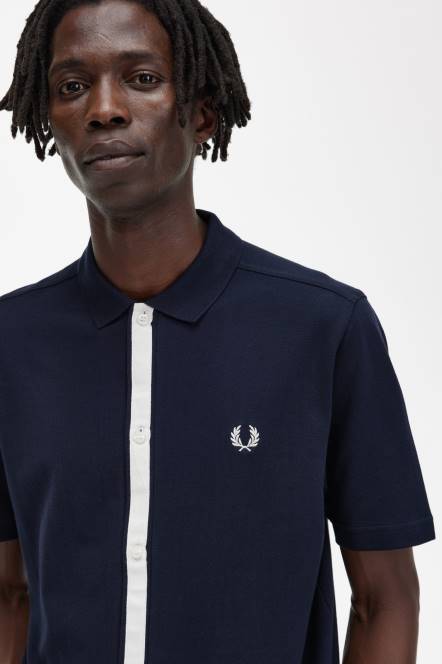 Fred Perry muškarci polo majica s detaljima trake N42N357 odjeća mornarica
