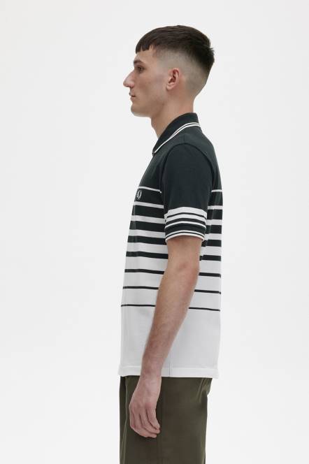 Fred Perry muškarci polo majica s prugastim detaljima N42N372 odjeća noćno zelena
