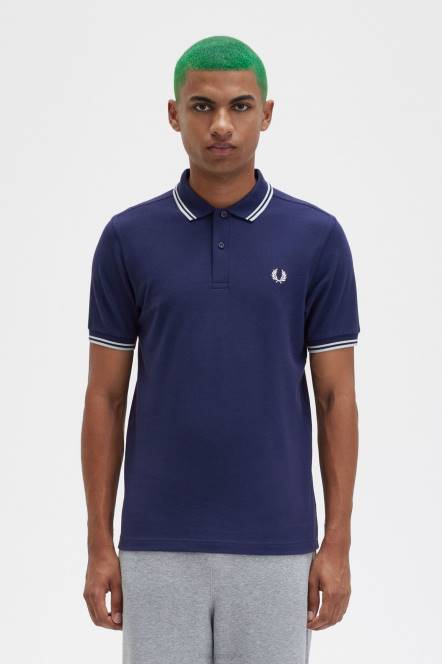 Fred Perry muškarci stražnja grafička polo majica N42N281 odjeća francuska mornarica