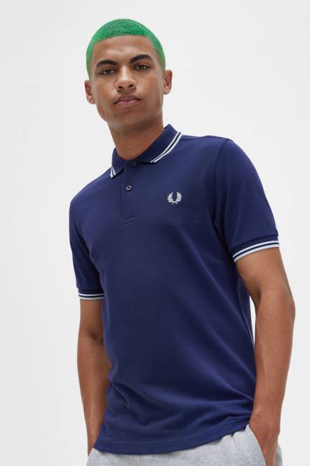 Fred Perry muškarci stražnja grafička polo majica N42N281 odjeća francuska mornarica