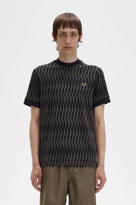 Fred Perry muškarci argyle jacquard majica N42N482 odjeća crno