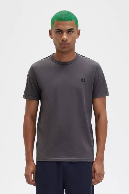 Fred Perry muškarci kontrastna traka ringer t-shirt N42N488 odjeća metalni/crni