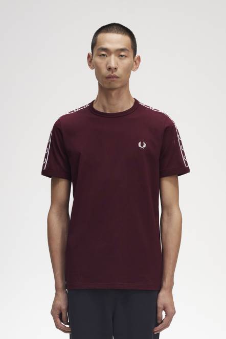Fred Perry muškarci kontrastna traka ringer t-shirt N42N508 odjeća volovska krv