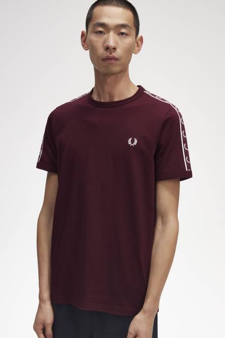 Fred Perry muškarci kontrastna traka ringer t-shirt N42N508 odjeća volovska krv