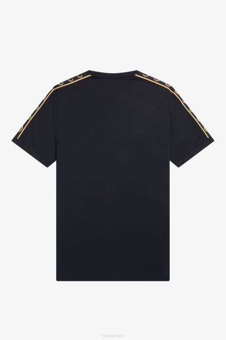 Fred Perry muškarci kontrastna traka ringer t-shirt N42N510 odjeća crno zlato
