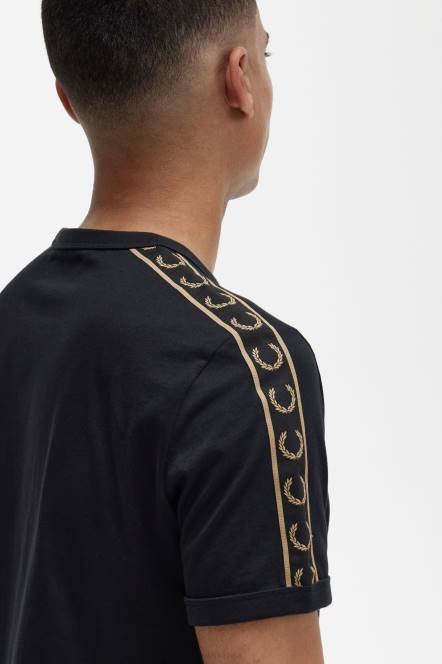Fred Perry muškarci kontrastna traka ringer t-shirt N42N515 odjeća crno