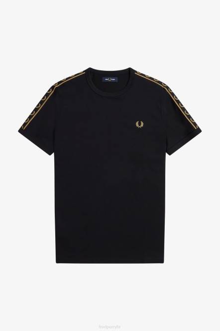 Fred Perry muškarci kontrastna traka ringer t-shirt N42N515 odjeća crno