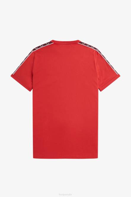Fred Perry muškarci kontrastna traka ringer t-shirt N42N560 odjeća oprana crvena/volovska krv