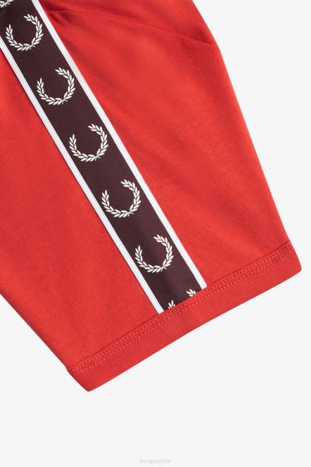 Fred Perry muškarci kontrastna traka ringer t-shirt N42N560 odjeća oprana crvena/volovska krv