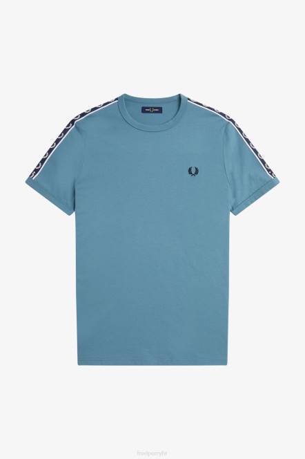 Fred Perry muškarci kontrastna traka ringer t-shirt N42N566 odjeća pepeljasto plava/mornarska