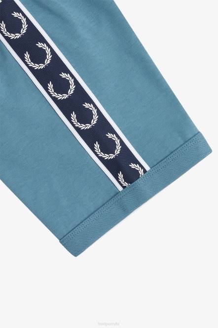 Fred Perry muškarci kontrastna traka ringer t-shirt N42N566 odjeća pepeljasto plava/mornarska
