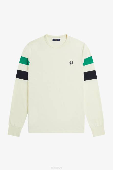 Fred Perry muškarci majica dugih rukava s obloženim rukavima N42N564 odjeća ekru