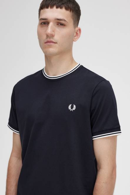 Fred Perry muškarci majica s dva vrha N42N501 odjeća crno