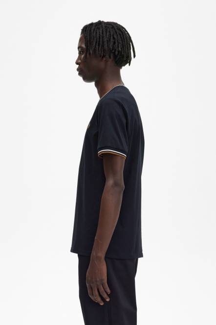 Fred Perry muškarci majica s dva vrha N42N505 odjeća crno