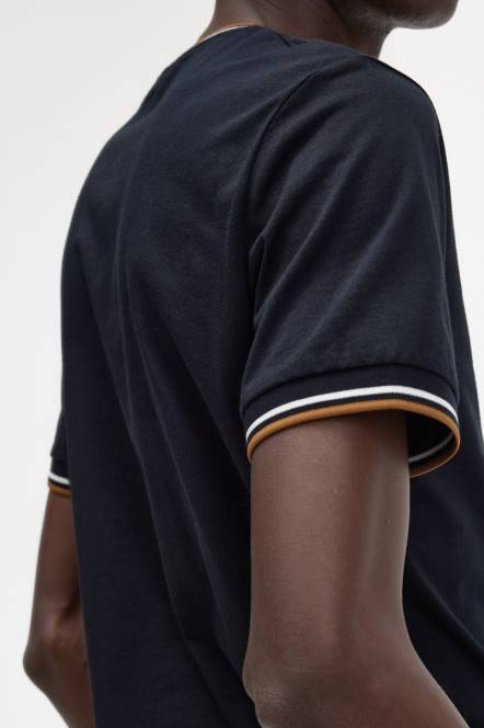 Fred Perry muškarci majica s dva vrha N42N505 odjeća crno