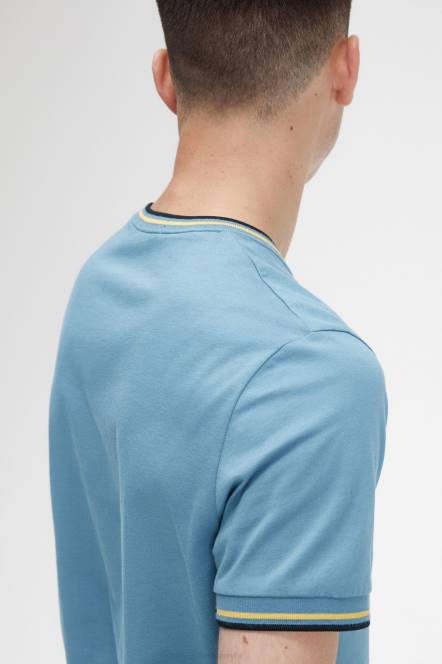 Fred Perry muškarci majica s dva vrha N42N511 odjeća pepeljasto plava