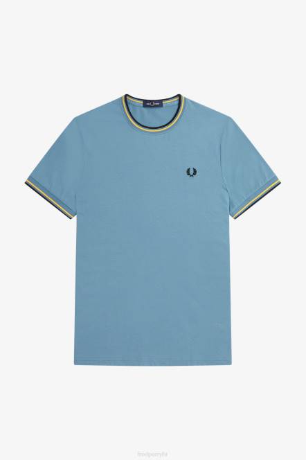 Fred Perry muškarci majica s dva vrha N42N511 odjeća pepeljasto plava