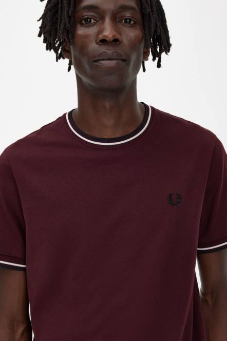 Fred Perry muškarci majica s dva vrha N42N512 odjeća volovska krv