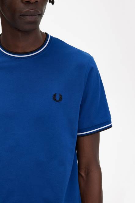 Fred Perry muškarci majica s dva vrha N42N537 odjeća osjenčani kobalt