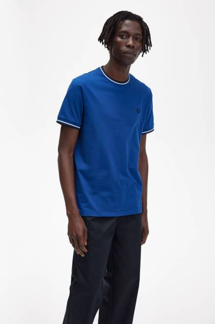 Fred Perry muškarci majica s dva vrha N42N537 odjeća osjenčani kobalt