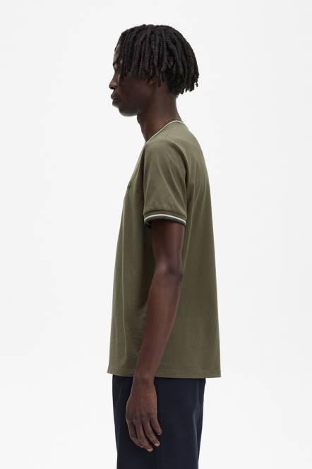 Fred Perry muškarci majica s dva vrha N42N568 odjeća jednolična zelena