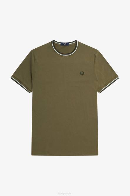 Fred Perry muškarci majica s dva vrha N42N568 odjeća jednolična zelena