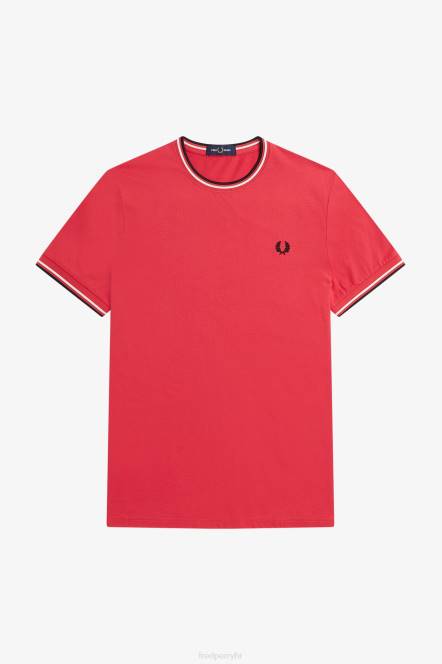 Fred Perry muškarci majica s dva vrha N42N576 odjeća isprano crveno