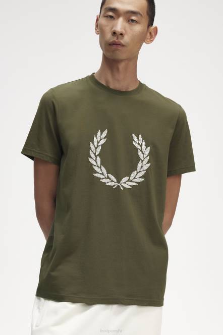 Fred Perry muškarci majica s križićima N42N563 odjeća jednolična zelena