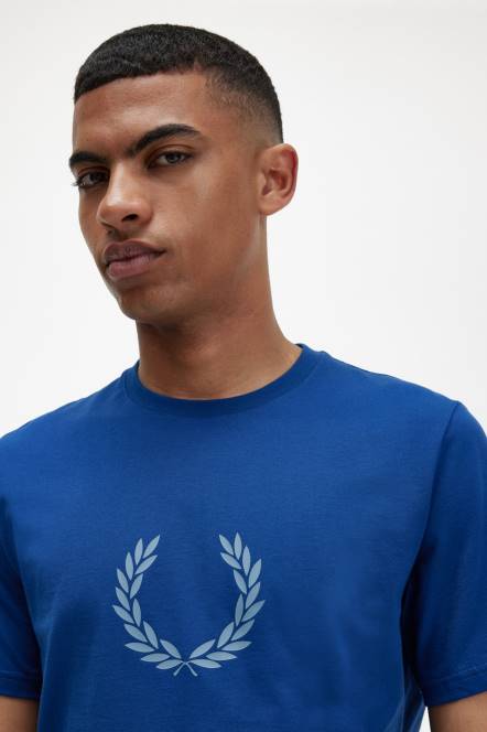 Fred Perry muškarci majica s lovorovim vijencem N42N545 odjeća osjenčani kobalt
