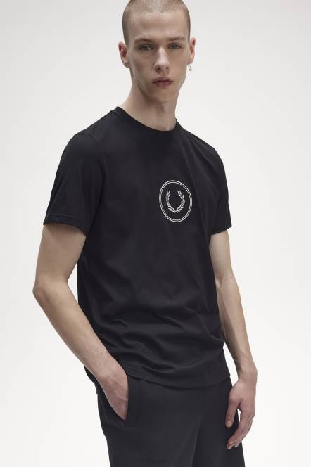 Fred Perry muškarci majica s oznakom kruga N42N530 odjeća crno