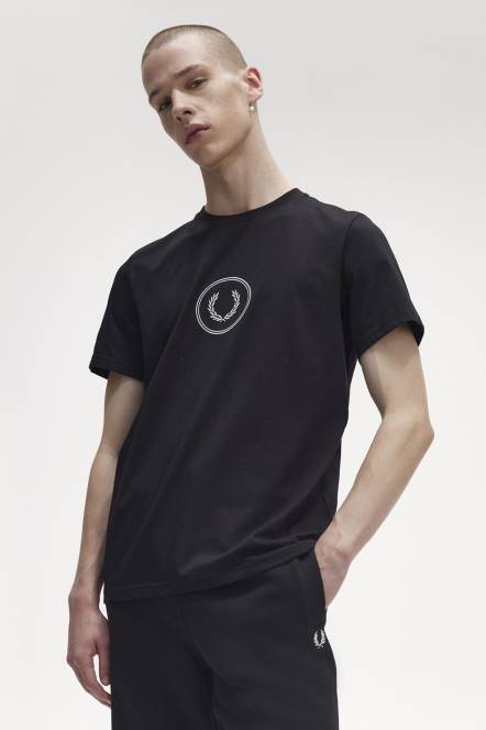 Fred Perry muškarci majica s oznakom kruga N42N530 odjeća crno