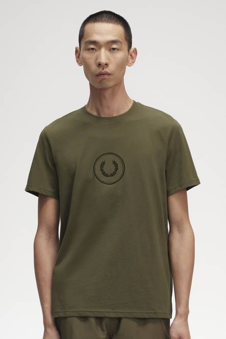Fred Perry muškarci majica s oznakom kruga N42N584 odjeća jednolična zelena