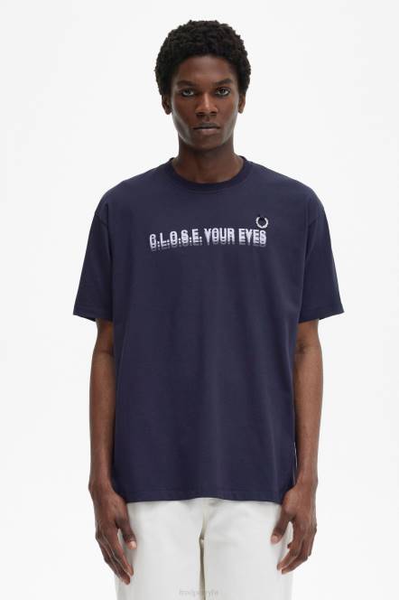 Fred Perry muškarci majica s printom N42N587 odjeća crno